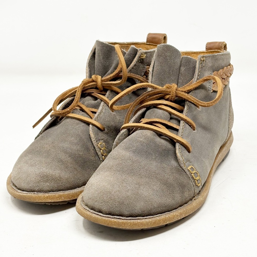 Born Mens Gray Suede Braided Leather Chukka Desert Boots Size 8/39 - Picture 15 of 15